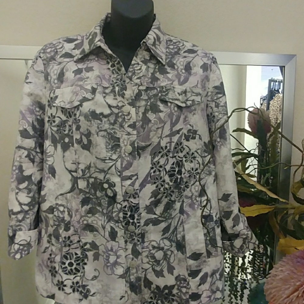 Alfred Dunner Petite Floral Blazer Jacket